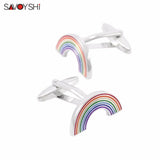 Rainbow Cufflinks Men's Shirt High Enamel