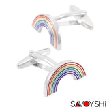 Rainbow Cufflinks Men's Shirt High Enamel