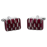 Red Enamel Cufflinks Rectangle Cufflinks Button Men's French Shirt Dress Jewelry