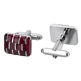 Red Enamel Cufflinks Rectangle Cufflinks Button Men's French Shirt Dress Jewelry