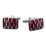 Red Enamel Cufflinks Rectangle Cufflinks Button Men's French Shirt Dress Jewelry