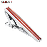Red Wood Tie Clips for Men Necktie Tie Bar Clamp Tie Pin High Tie Clip