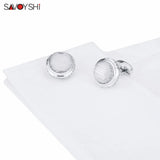 Round Glass Cufflinks Mens Shirt Cuff High Stripe Cufflinks Men Jewelry