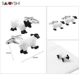Sheep Cufflinks Enamel Cuff Links French Shirt Jewelry