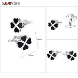 Enamel Plant Cufflinks for Men Wedding Gift Accessories