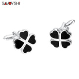 Enamel Plant Cufflinks for Men Wedding Gift Accessories