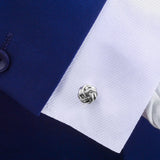 Silver Twisted knot Cufflinks for Mens Shirt High Oval Cuff links Gift Jewelry