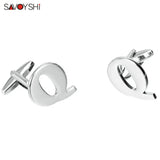 Silver Plated Q Cufflinks Mens Shirt Accessory Business Gift