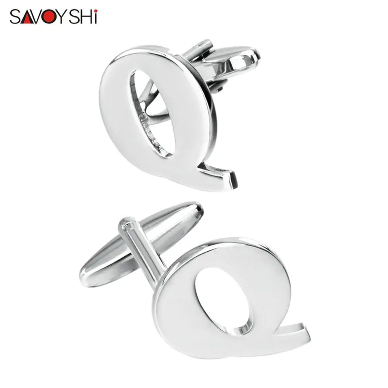 Silver Plated Q Cufflinks Mens Shirt Accessory Business Gift