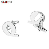 Silver Plated Q Cufflinks Mens Shirt Accessory Business Gift
