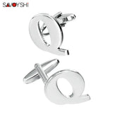 Silver Plated Q Cufflinks Mens Shirt Accessory Business Gift