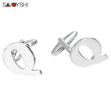 Silver Plated Q Cufflinks Mens Shirt Accessory Business Gift