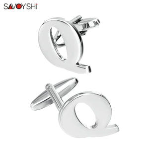 Silver Plated Q Cufflinks Mens Shirt Accessory Business Gift