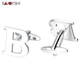 Silver 26 Letters Cufflinks for Mens Shirt High Cufflinks Retail