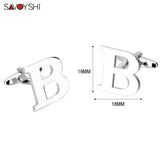 Silver 26 Letters Cufflinks for Mens Shirt High Cufflinks Retail