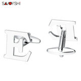 Silver 26 Letters Cufflinks for Mens Shirt Accessories