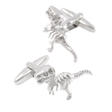 Silver Dinosaur Cufflinks for Men Animal Cuff links Halloween Jewelry
