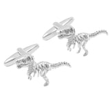 Silver Dinosaur Cufflinks for Men Animal Cuff links Halloween Jewelry