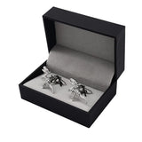 Silver Dinosaur Cufflinks for Men Animal Cuff links Halloween Jewelry