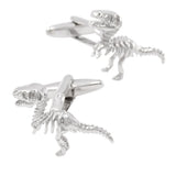 Silver Dinosaur Cufflinks for Men Animal Cuff links Halloween Jewelry