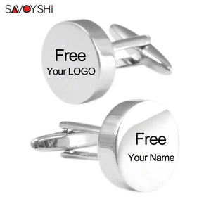 Logo Cufflinks for Men's Shirt - Blank Silver Cuff Links