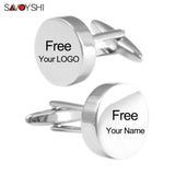 Logo Cufflinks for Men's Shirt - Blank Silver Cuff Links