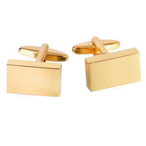 Square Silver Cufflinks for Men - Engraving Logo, Special Gift