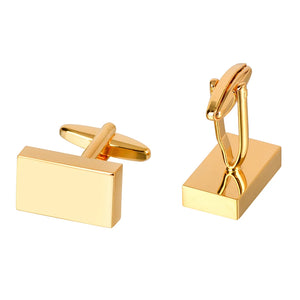 Square Silver Cufflinks for Men - Engraving Logo, Special Gift