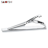 Engraved Silver Cufflinks and Tie Clip Set for Men