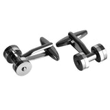 Funny Dumbbel Cufflinks for Mens Silver Gun Shirt Cuff