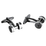 Funny Dumbbel Cufflinks for Mens Silver Gun Shirt Cuff
