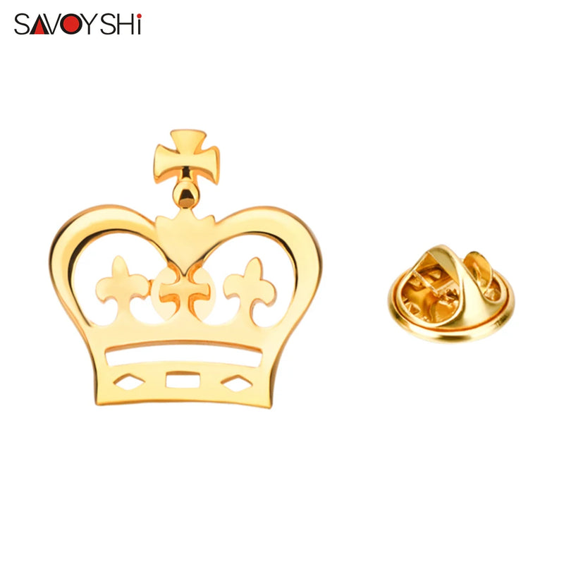 Crown Brooch Pin Badges High Metal Lapel Pin for Suit Coat Hats