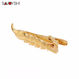 Gold Feather Tie Clips Gentleman Necktie High Novelty Wedding Jewelry