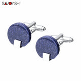 Round Star Stone Cufflinks for Mens Shirt - Men Jewelry