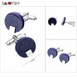 High Cufflinks for Mens Shirt Round Star Stone Cuff link Gift