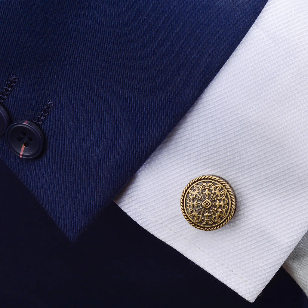 Vintage Bronze Pattern Men's Cufflinks Gift