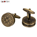 Vintage Bronze Pattern Men's Cufflinks Gift