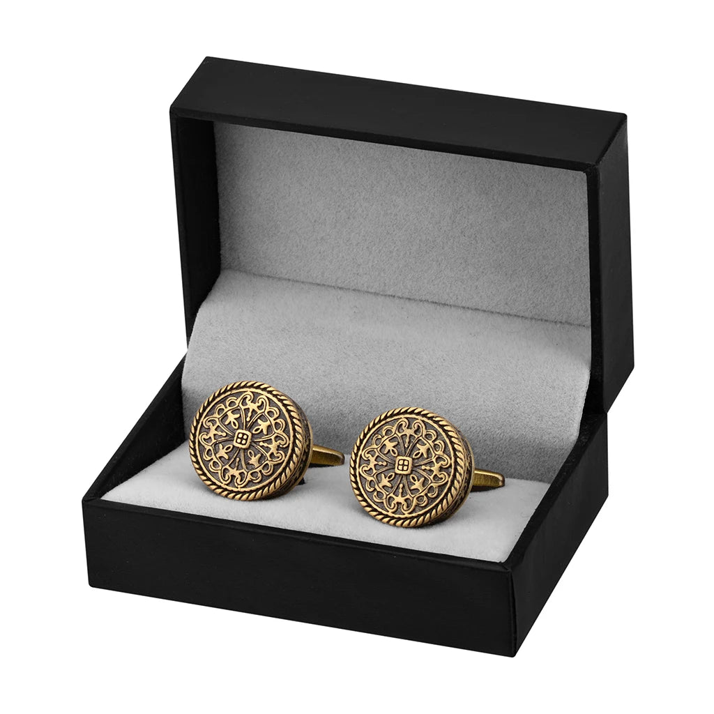 Vintage Bronze Pattern Men's Cufflinks Gift