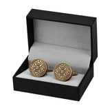 Bronze Vintage Pattern Cufflinks for Men with Engraved Name