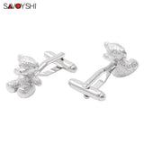 Teddy Bear Cufflinks for Men High Metal Lifelike Animal Shirt Accessories