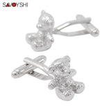 Teddy Bear Cufflinks for Men High Metal Lifelike Animal Shirt Accessories