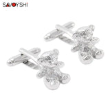 Teddy Bear Cufflinks for Men High Metal Lifelike Animal Shirt Accessories