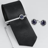 Starry Sky Stone Crystals Tie Clip&Cufflinks Set for Men