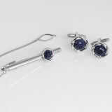 Starry Sky Stone Crystals Tie Clip&Cufflinks Set for Men