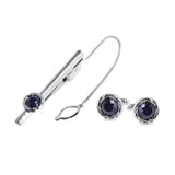 Starry Sky Stone Crystals Tie Clip&Cufflinks Set for Men