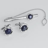 Starry Sky Stone Crystals Tie Clip&Cufflinks Set for Men