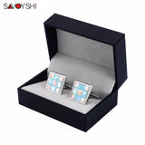 Colored Shells Grid Cufflinks for Mens Shirt Cuff Button