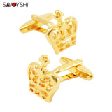 Crown Cufflinks for Men French Shirt Cuffs Plated Metal Cuff links