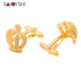Crystal Crown Cufflinks for Mens Gift Shirt Cuff button High Cuff links