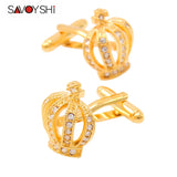 Crystal Crown Cufflinks for Mens Gift Shirt Cuff button High Cuff links